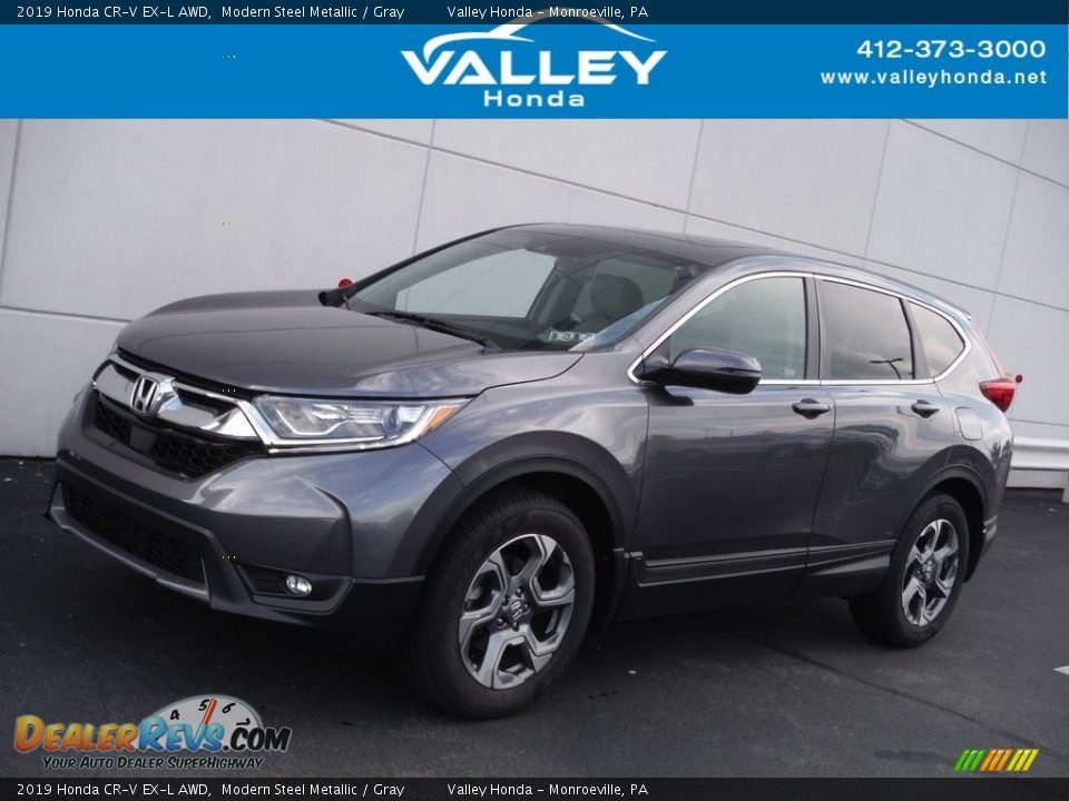 2019 Honda CR-V EX-L AWD Modern Steel Metallic / Gray Photo #1