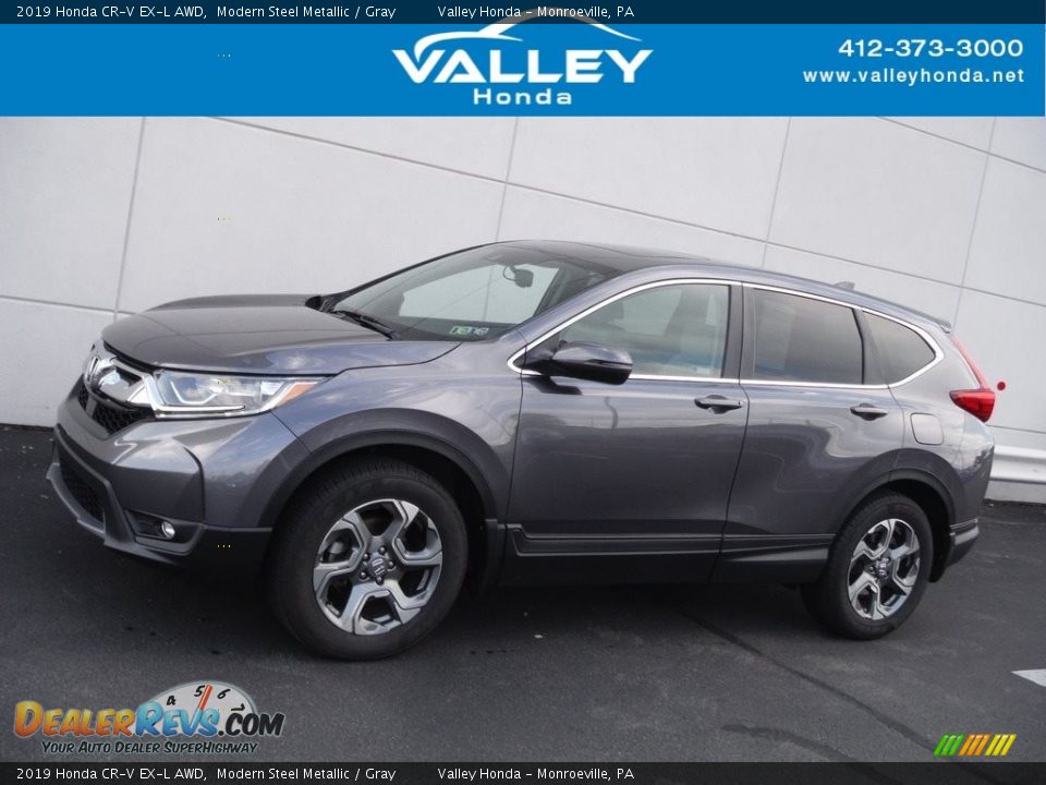 2019 Honda CR-V EX-L AWD Modern Steel Metallic / Gray Photo #2