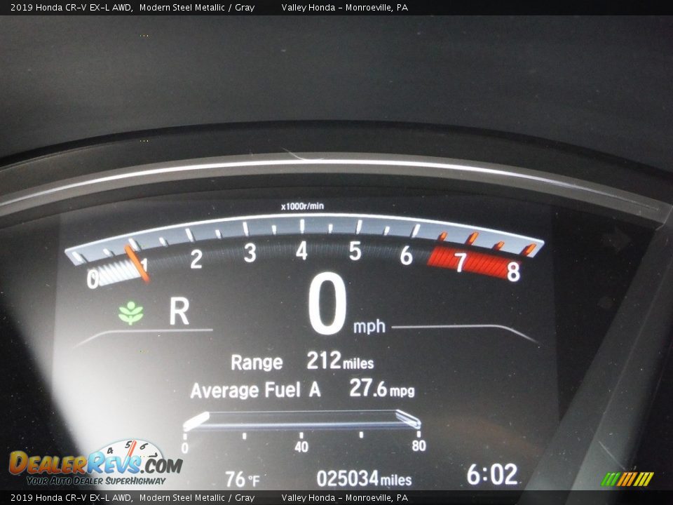 2019 Honda CR-V EX-L AWD Modern Steel Metallic / Gray Photo #35