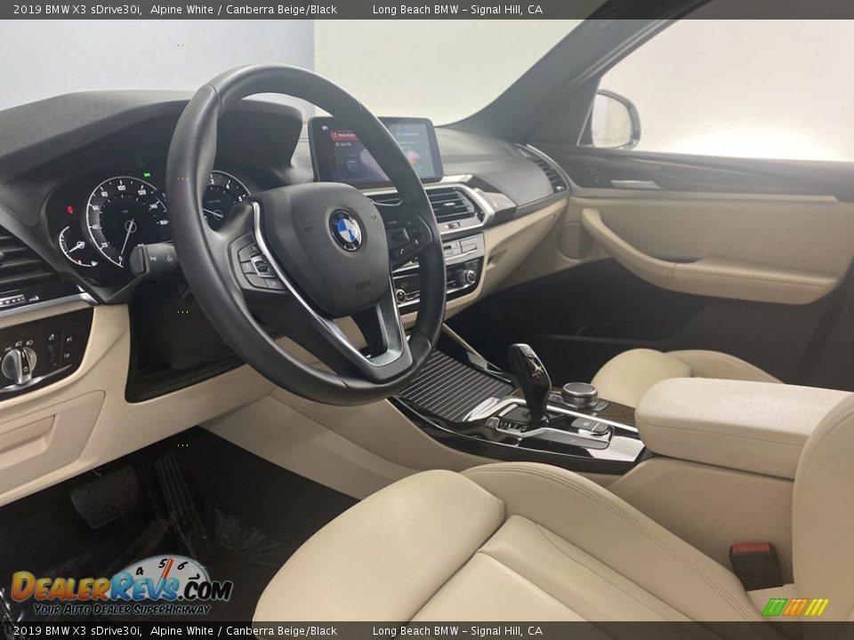 2019 BMW X3 sDrive30i Alpine White / Canberra Beige/Black Photo #15