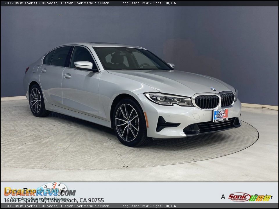 2019 BMW 3 Series 330i Sedan Glacier Silver Metallic / Black Photo #1