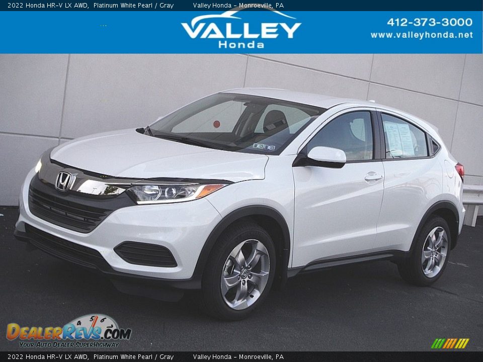 2022 Honda HR-V LX AWD Platinum White Pearl / Gray Photo #1