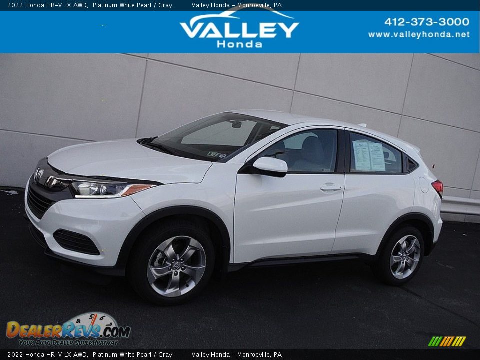 2022 Honda HR-V LX AWD Platinum White Pearl / Gray Photo #2