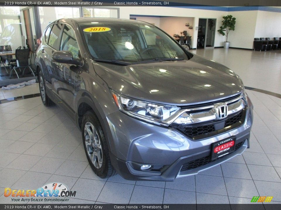 2019 Honda CR-V EX AWD Modern Steel Metallic / Gray Photo #3