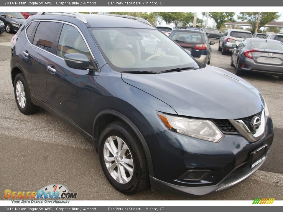 2014 Nissan Rogue SV AWD Graphite Blue / Almond Photo #3