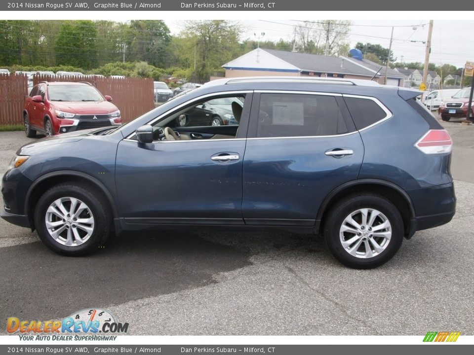 2014 Nissan Rogue SV AWD Graphite Blue / Almond Photo #8