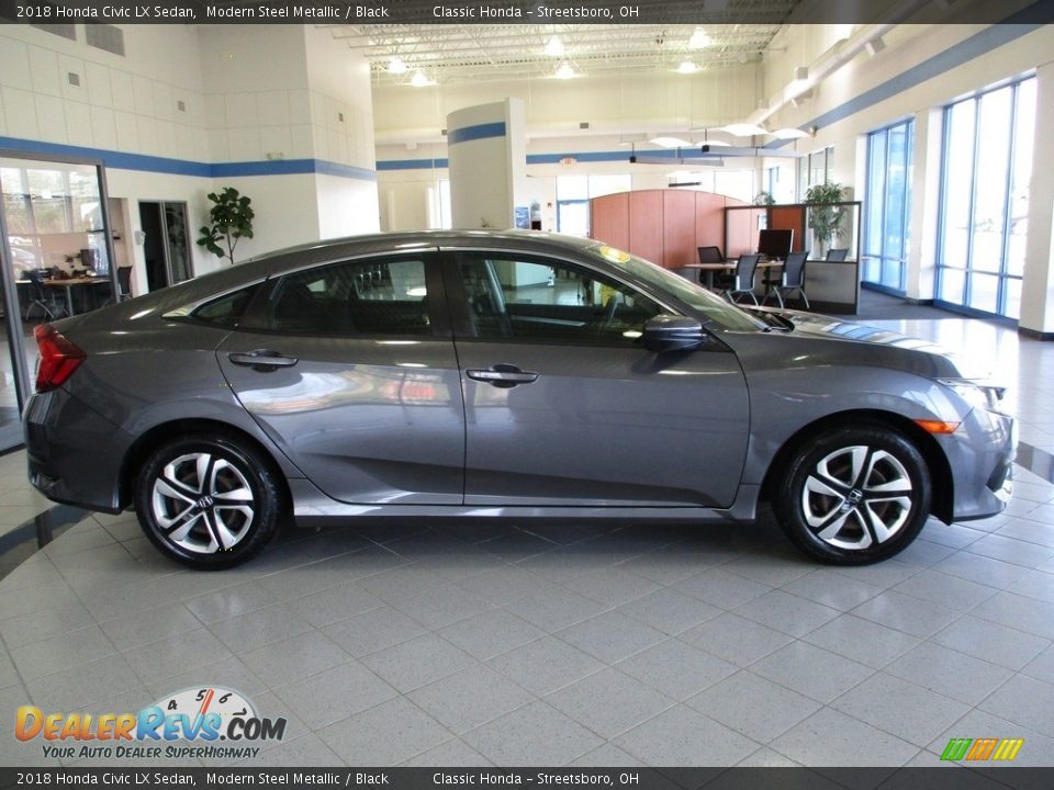 2018 Honda Civic LX Sedan Modern Steel Metallic / Black Photo #4