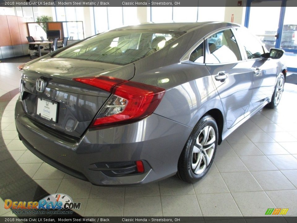 2018 Honda Civic LX Sedan Modern Steel Metallic / Black Photo #7