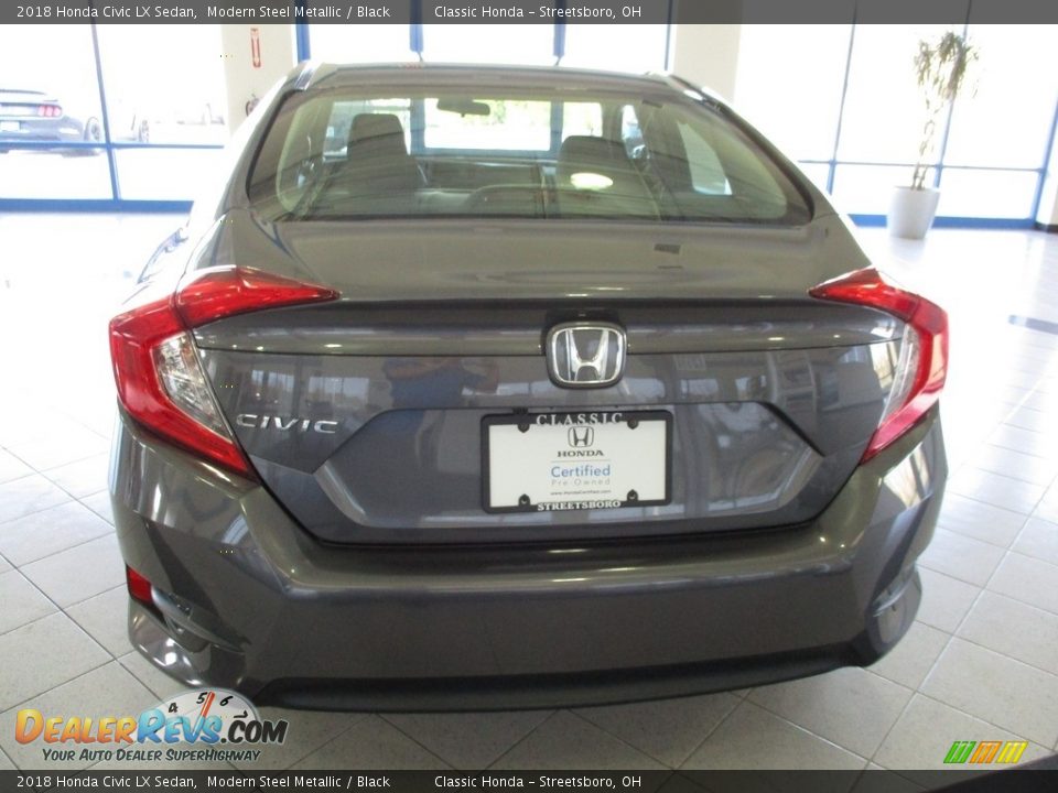 2018 Honda Civic LX Sedan Modern Steel Metallic / Black Photo #8