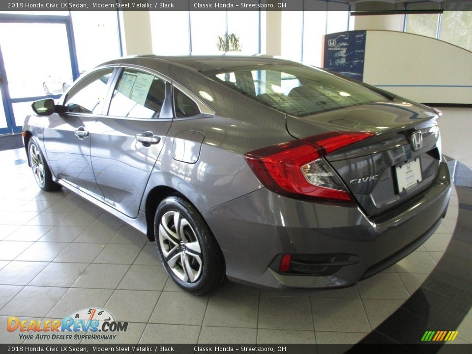 2018 Honda Civic LX Sedan Modern Steel Metallic / Black Photo #9