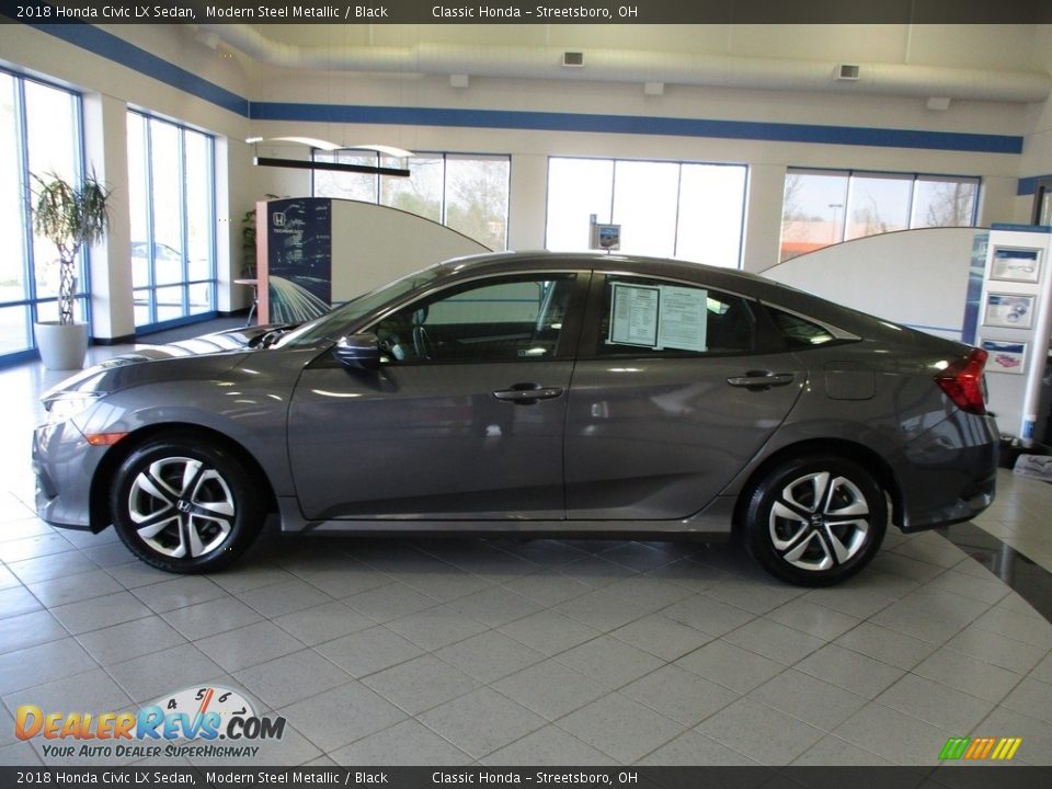 2018 Honda Civic LX Sedan Modern Steel Metallic / Black Photo #10