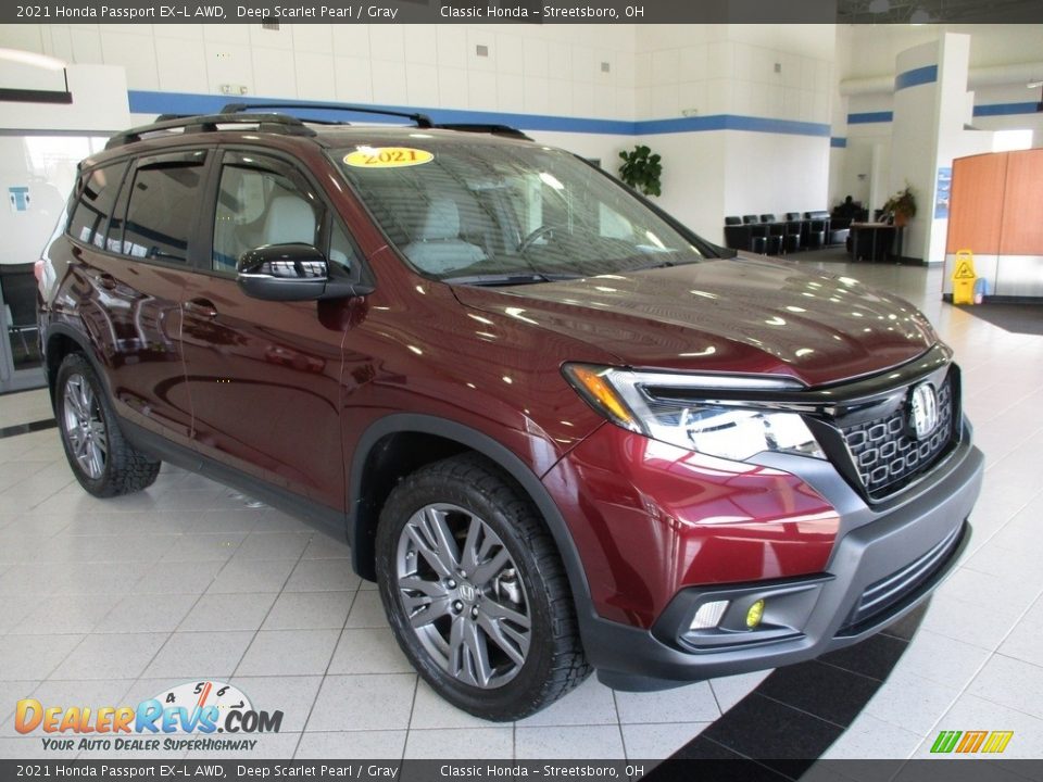 2021 Honda Passport EX-L AWD Deep Scarlet Pearl / Gray Photo #3