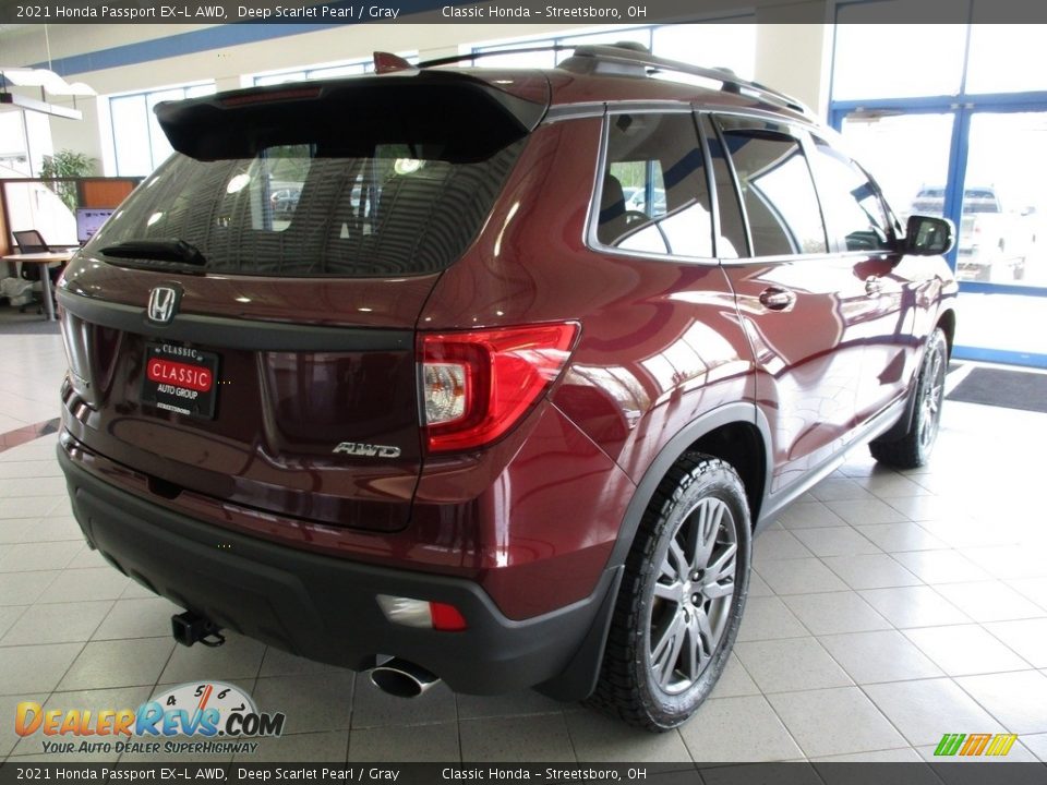 2021 Honda Passport EX-L AWD Deep Scarlet Pearl / Gray Photo #7