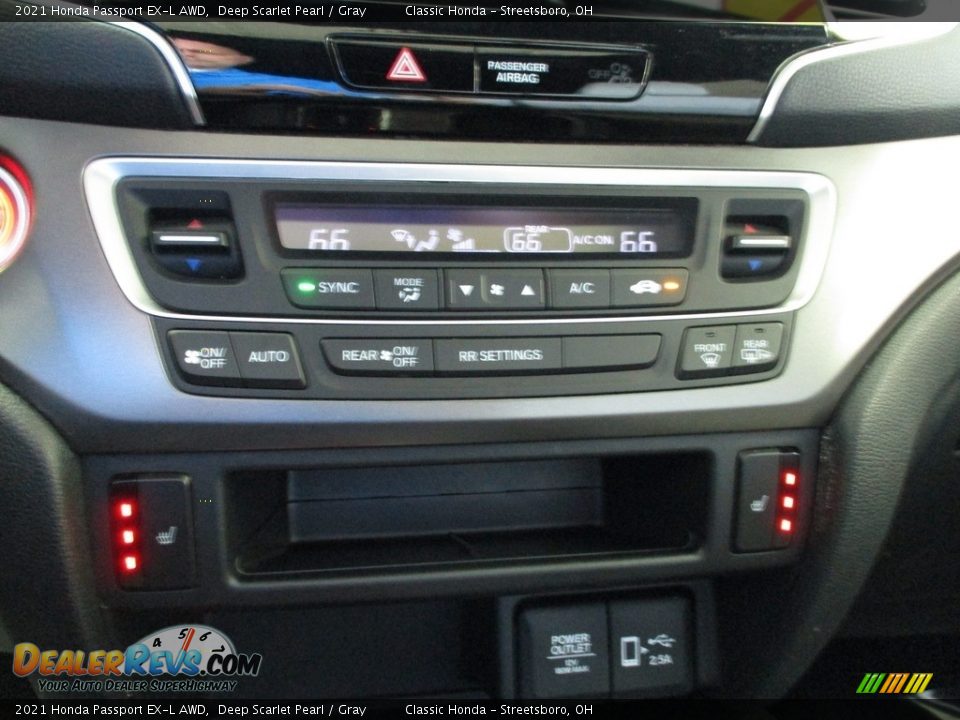 2021 Honda Passport EX-L AWD Deep Scarlet Pearl / Gray Photo #35