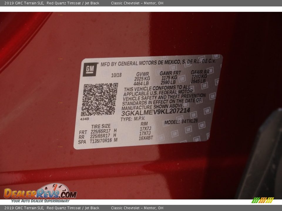 2019 GMC Terrain SLE Red Quartz Tintcoat / Jet Black Photo #20
