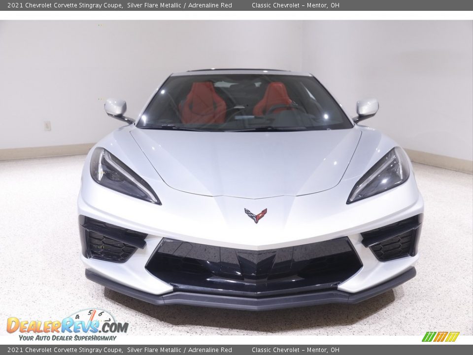 2021 Chevrolet Corvette Stingray Coupe Silver Flare Metallic / Adrenaline Red Photo #2