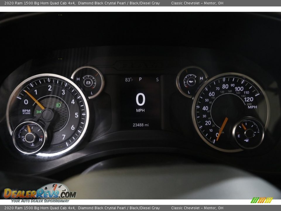 2020 Ram 1500 Big Horn Quad Cab 4x4 Diamond Black Crystal Pearl / Black/Diesel Gray Photo #8