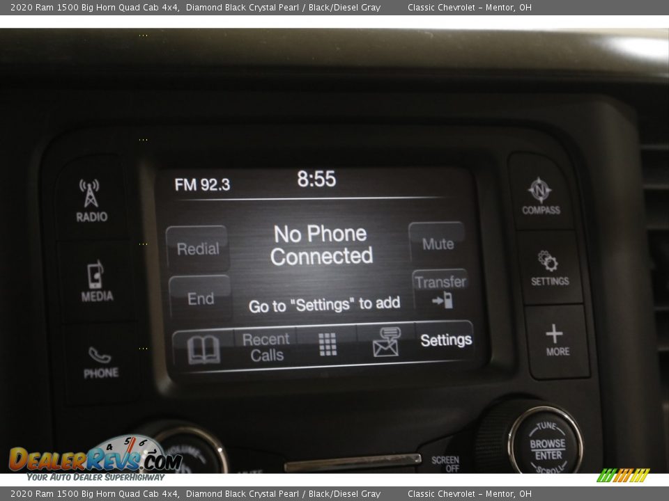 2020 Ram 1500 Big Horn Quad Cab 4x4 Diamond Black Crystal Pearl / Black/Diesel Gray Photo #11