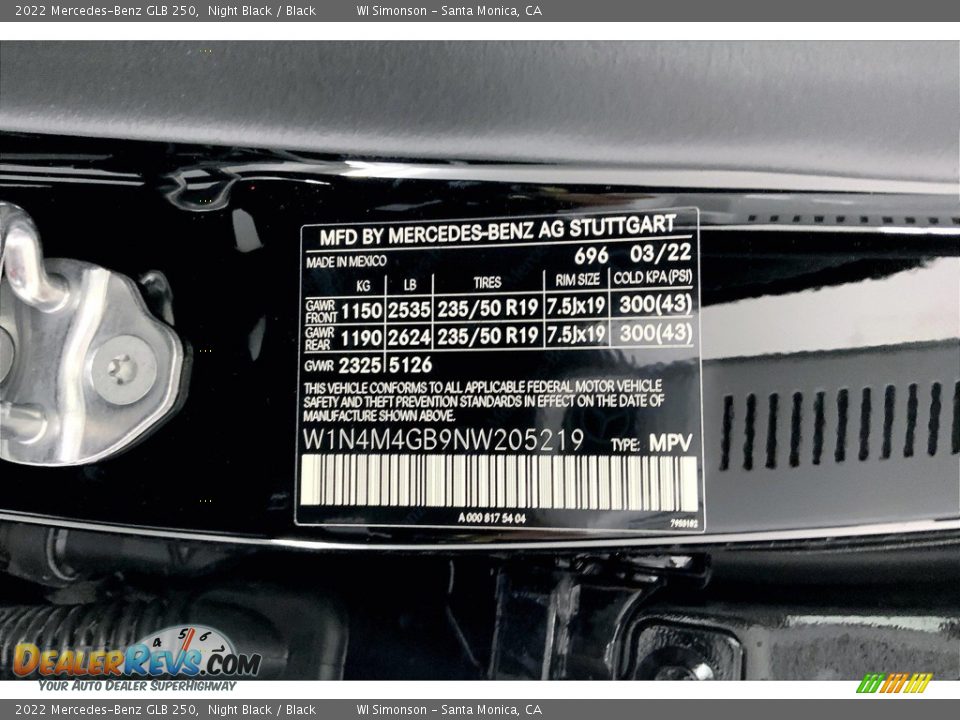 2022 Mercedes-Benz GLB 250 Night Black / Black Photo #11