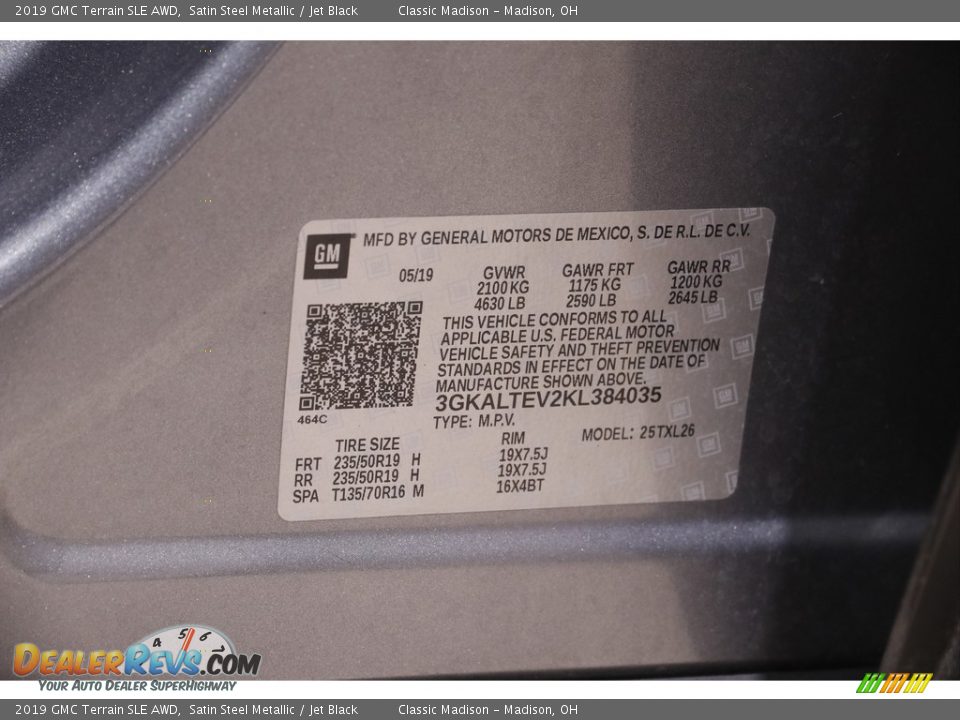 2019 GMC Terrain SLE AWD Satin Steel Metallic / Jet Black Photo #21