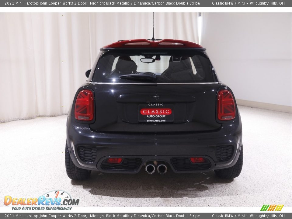 2021 Mini Hardtop John Cooper Works 2 Door Midnight Black Metallic / Dinamica/Carbon Black Double Stripe Photo #20