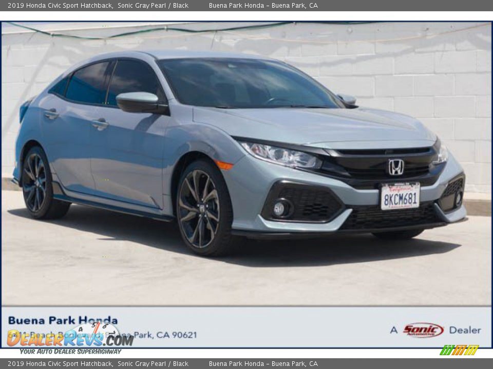 2019 Honda Civic Sport Hatchback Sonic Gray Pearl / Black Photo #1