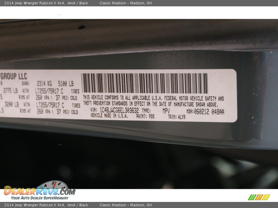 2014 Jeep Wrangler Rubicon X 4x4 Anvil / Black Photo #20