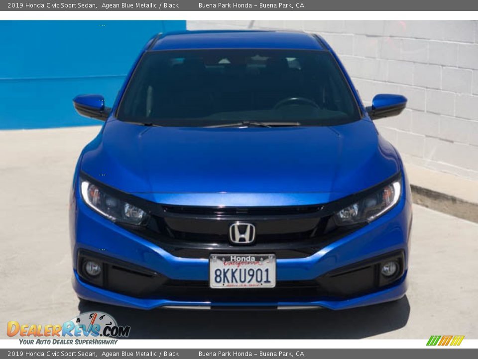 2019 Honda Civic Sport Sedan Agean Blue Metallic / Black Photo #7