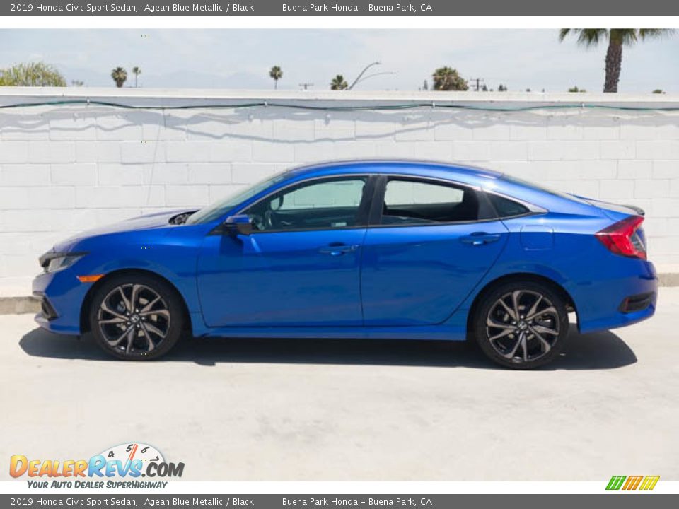 2019 Honda Civic Sport Sedan Agean Blue Metallic / Black Photo #8