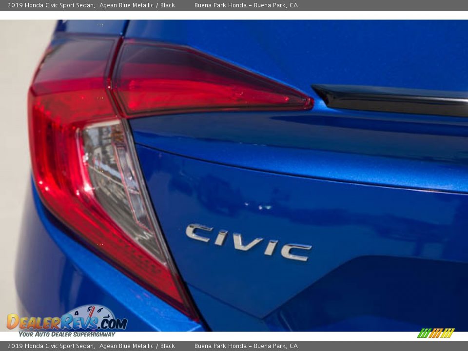 2019 Honda Civic Sport Sedan Agean Blue Metallic / Black Photo #10