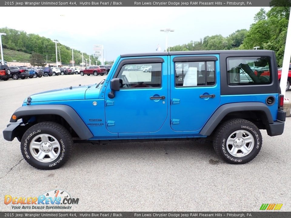 2015 Jeep Wrangler Unlimited Sport 4x4 Hydro Blue Pearl / Black Photo #2