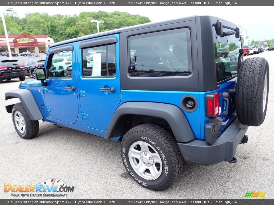 2015 Jeep Wrangler Unlimited Sport 4x4 Hydro Blue Pearl / Black Photo #3