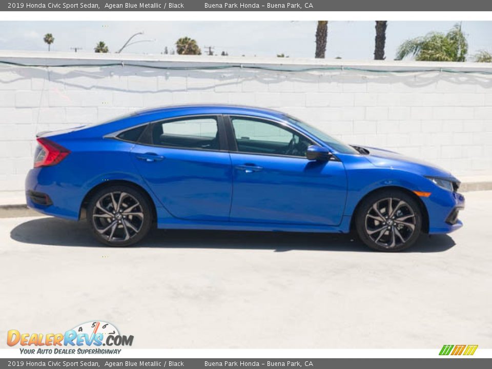 2019 Honda Civic Sport Sedan Agean Blue Metallic / Black Photo #12