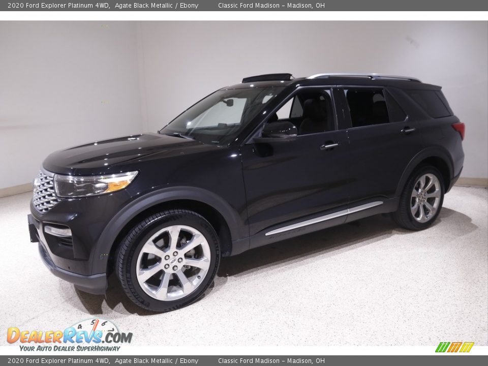 2020 Ford Explorer Platinum 4WD Agate Black Metallic / Ebony Photo #3