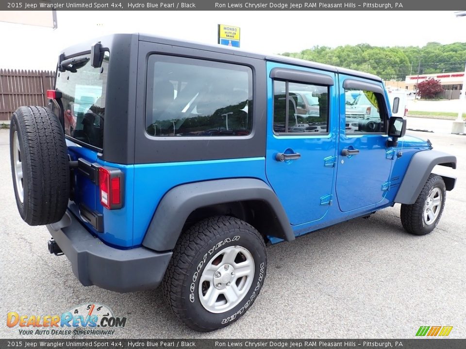 2015 Jeep Wrangler Unlimited Sport 4x4 Hydro Blue Pearl / Black Photo #6