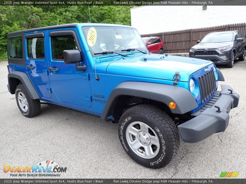 2015 Jeep Wrangler Unlimited Sport 4x4 Hydro Blue Pearl / Black Photo #8