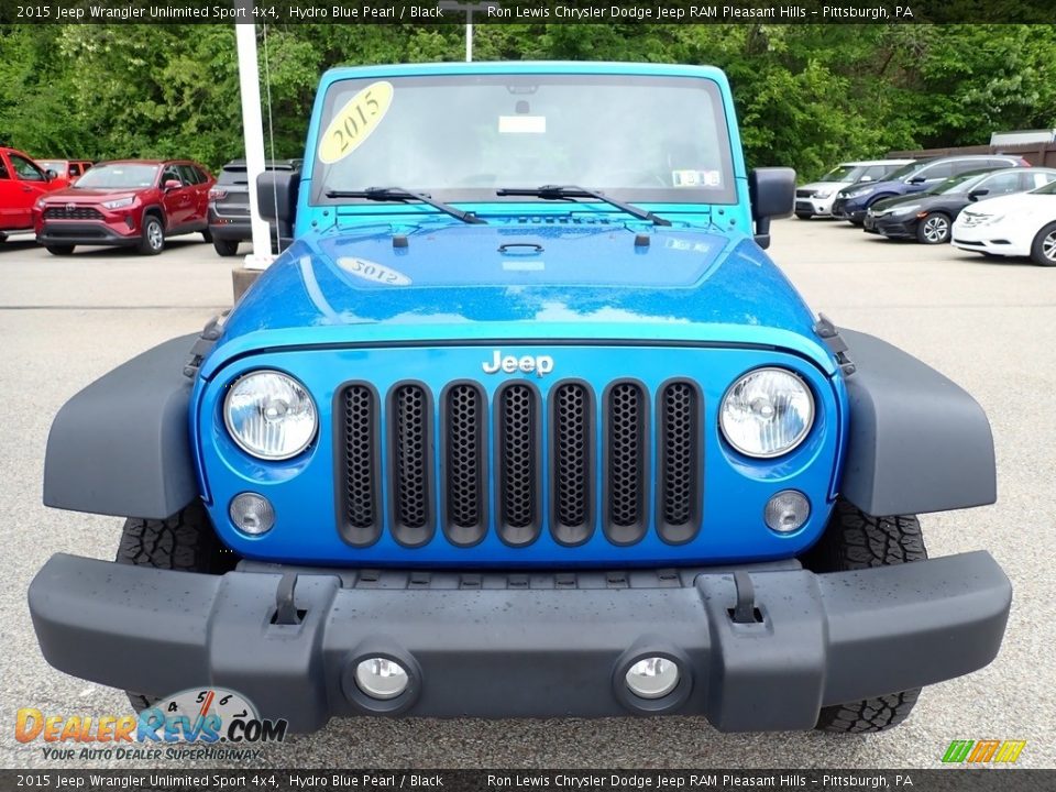 2015 Jeep Wrangler Unlimited Sport 4x4 Hydro Blue Pearl / Black Photo #9