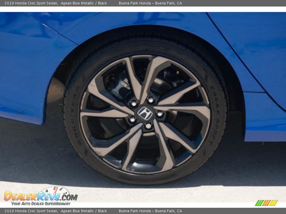 2019 Honda Civic Sport Sedan Agean Blue Metallic / Black Photo #34