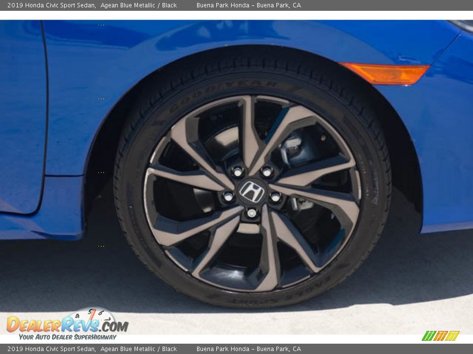2019 Honda Civic Sport Sedan Agean Blue Metallic / Black Photo #35