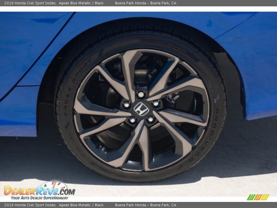 2019 Honda Civic Sport Sedan Agean Blue Metallic / Black Photo #36