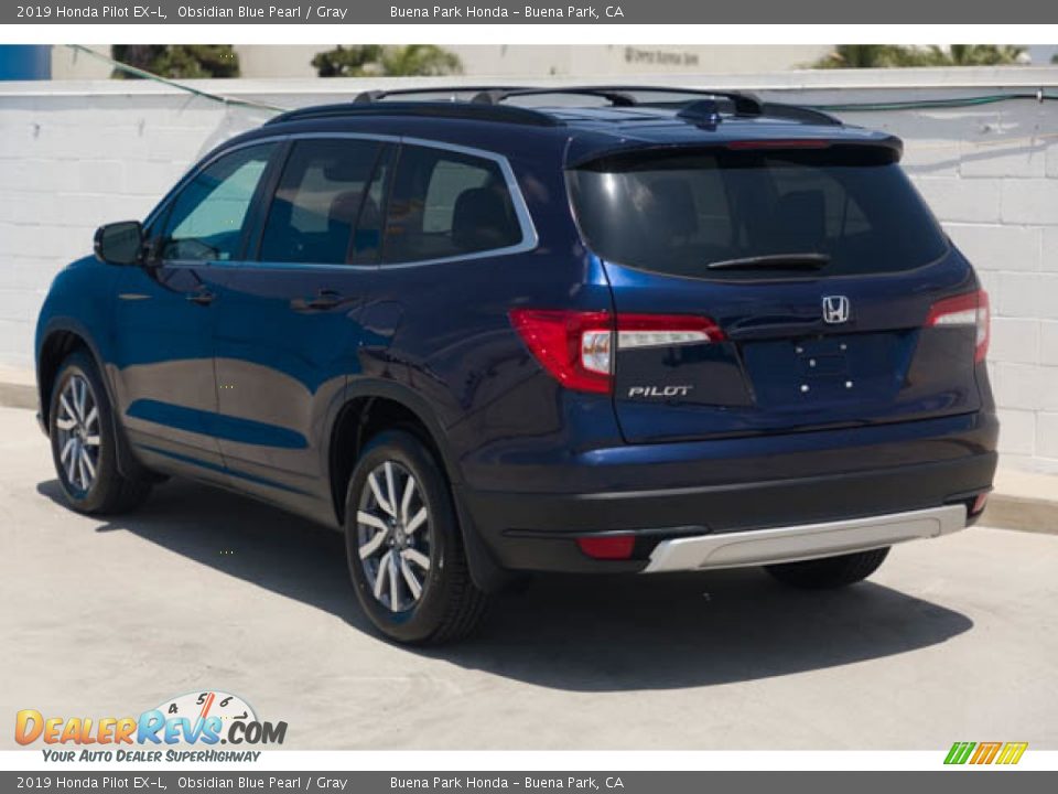 2019 Honda Pilot EX-L Obsidian Blue Pearl / Gray Photo #2