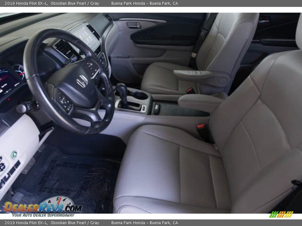 2019 Honda Pilot EX-L Obsidian Blue Pearl / Gray Photo #3