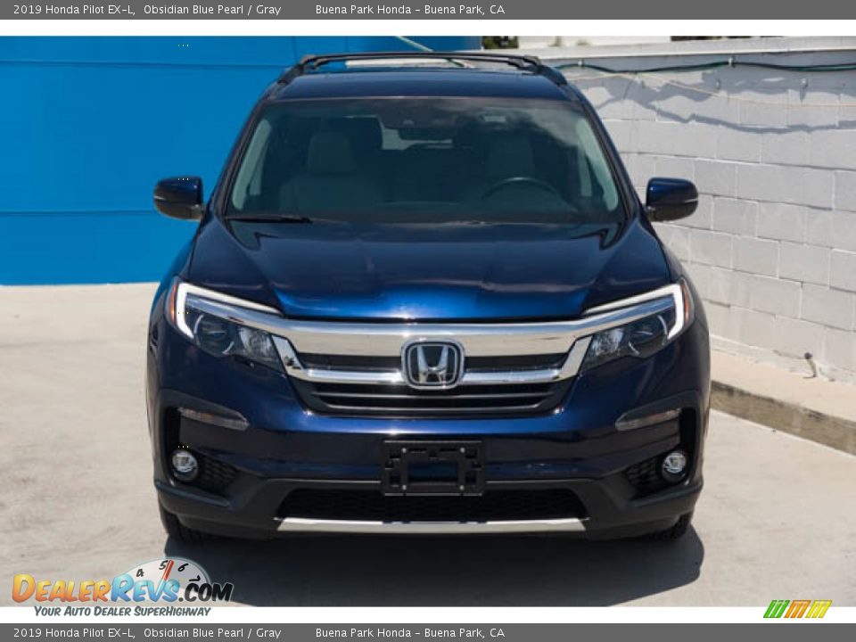 2019 Honda Pilot EX-L Obsidian Blue Pearl / Gray Photo #7