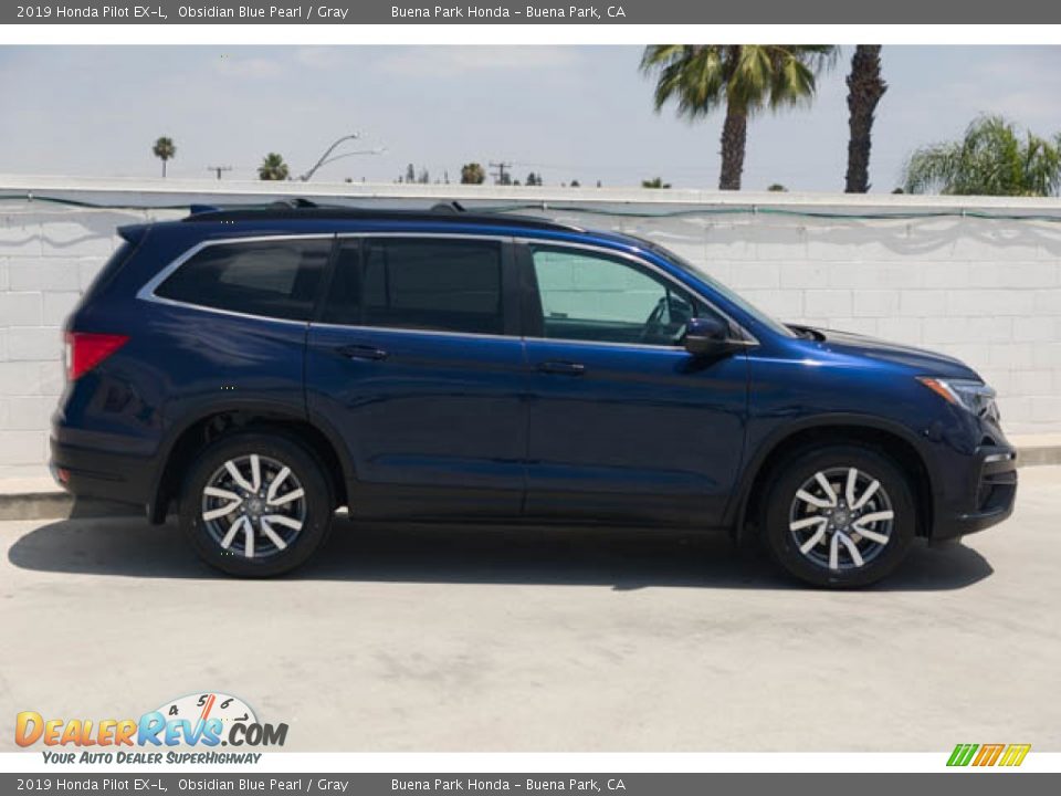 2019 Honda Pilot EX-L Obsidian Blue Pearl / Gray Photo #12