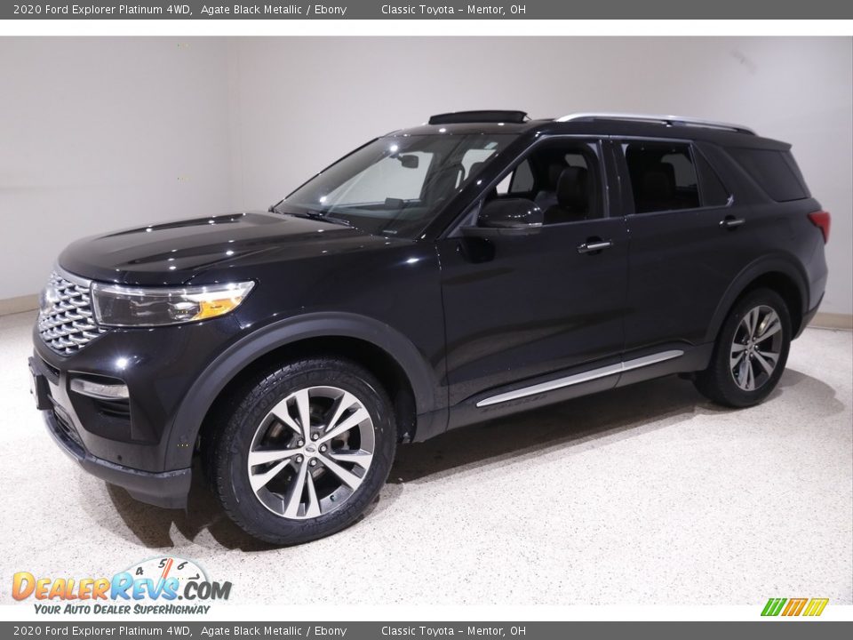 2020 Ford Explorer Platinum 4WD Agate Black Metallic / Ebony Photo #3