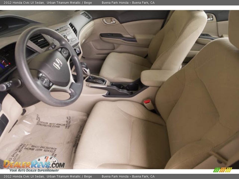 2012 Honda Civic LX Sedan Urban Titanium Metallic / Beige Photo #3
