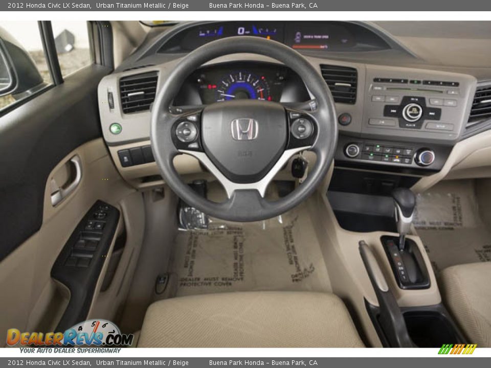 2012 Honda Civic LX Sedan Urban Titanium Metallic / Beige Photo #5