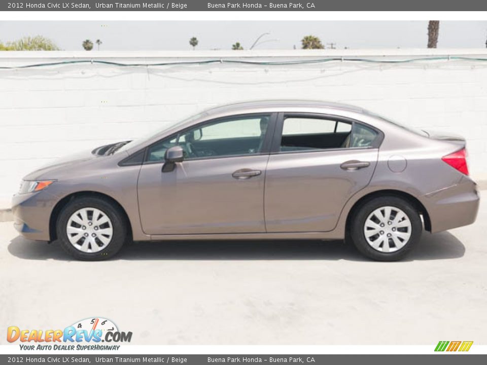 2012 Honda Civic LX Sedan Urban Titanium Metallic / Beige Photo #10
