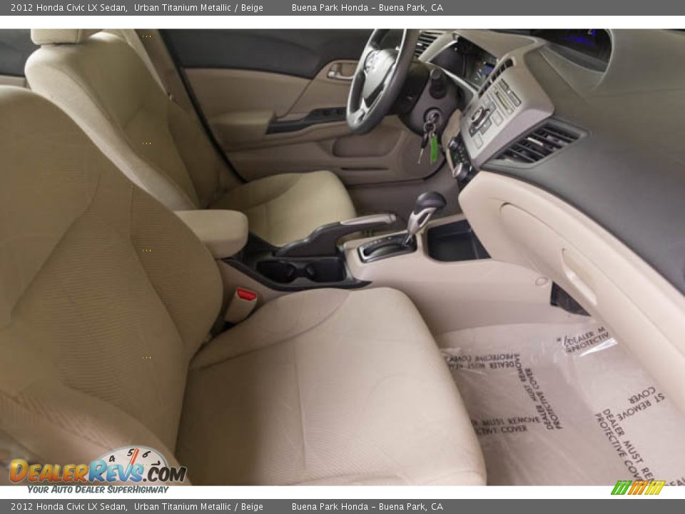 2012 Honda Civic LX Sedan Urban Titanium Metallic / Beige Photo #24