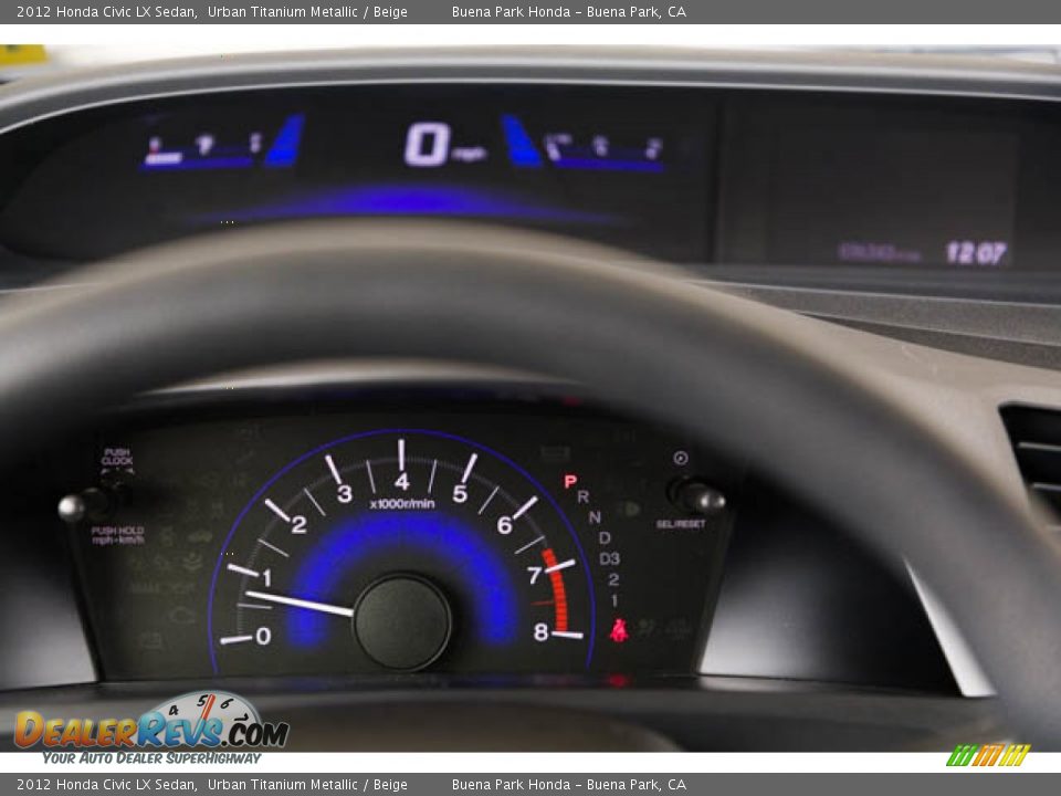 2012 Honda Civic LX Sedan Urban Titanium Metallic / Beige Photo #26